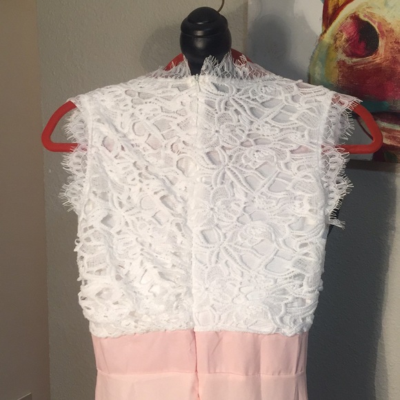 Silk and lace fitted maxi with side slit. NWOT! - Picture 3 of 3